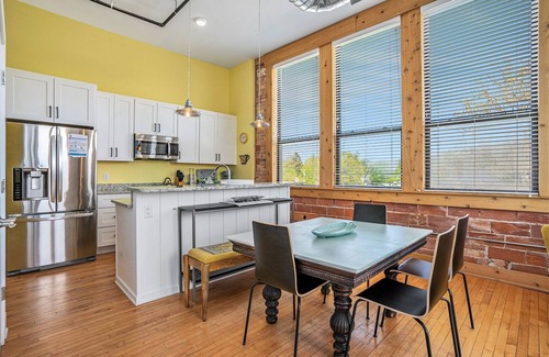 South Haven Condo | The Sunrise Loft at Central Lofts | Heated Pool | Hot Tub | In-house Theater