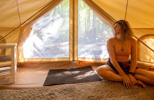 East Gwillimbury RV Rental | The Taiga Animal Sanctuary Glamping Cedar Tent