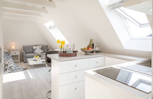 Tinnum Apartment | The Tessa apartment is located in the middle of the roof with its light-flooded