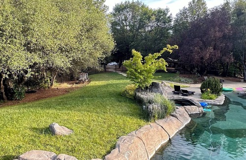 Nevada City House | The Ultimate Glamping experience. A spectacular unique pool with a hot tub & rv.