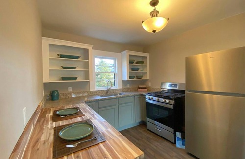 Sister Lakes House | This 4 bed/1 bath home is less than a block from the lake in Sister Lakes.