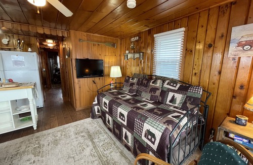 Oscoda Cabin | Three bedrooms with kitchen and a huge deck.