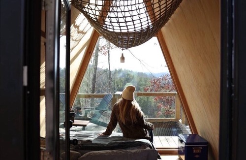 Fleetwood Cabin | Tiny AF: A-Frame: Creek + Views + Privacy!