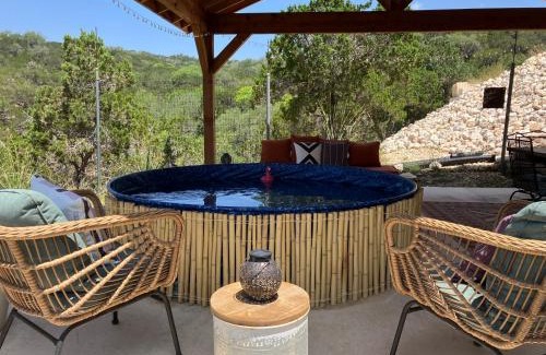 Lakehills House | Tiny Cabin w hot tub & pool surrounded by nature