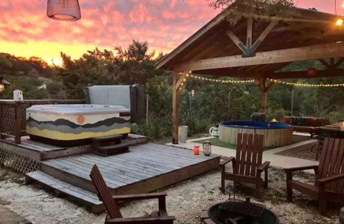 Lakehills House | Tiny Cabin w hot tub & pool surrounded by nature