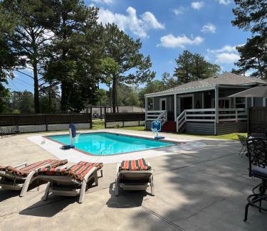 Montgomery House | Train Depot - 3 BR Home with Pool, Sand Volleyball & Pool Table