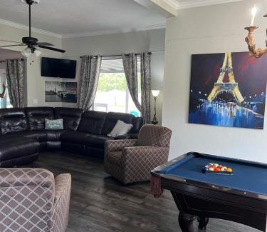 Montgomery House | Train Depot - 3 BR Home with Pool, Sand Volleyball & Pool Table