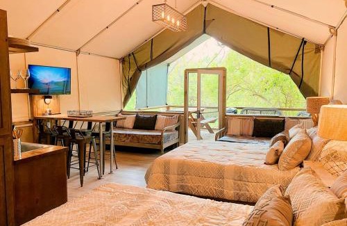 Seguin Other | Tranquil Family Vacation by a Creek: Luxury Tented Cabin in Seguin, Texas