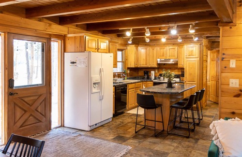Hill City Cabin | Tranquil mountain-view cabin with fireplace, hot tub, grill, balcony, and patio