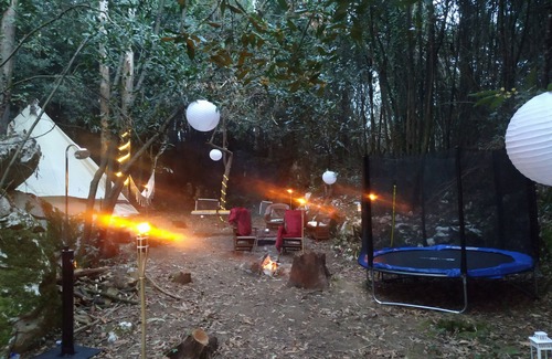 La Iglesia Cabin | Treehouse in rural forest area, charming Tipi Glamping tent in downtown area