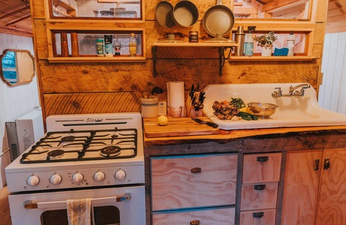 South Londonderry Cabin | Treehouse lifted up over a stocked trout pond up in the beautiful birch trees!
