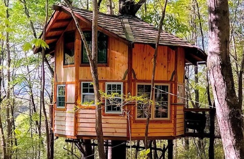 Copperhill Cabin | Treehouse Resort ~Dog Friendly~18-hole disc golf