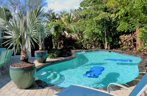 Wilton Manors House | Tropical bliss: private heated pool, steps from the Drive, minutes to the beach!