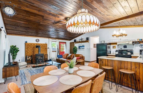 Great Cacapon Cabin | Tucked Away w/Hot Tub, Fire Pit, Deck & WiFi