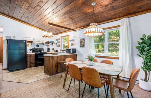 Great Cacapon Cabin | Tucked Away w/Hot Tub, Fire Pit, Deck & WiFi