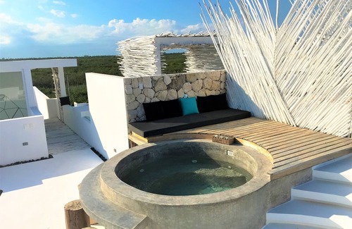 Tulsayab Villa | Tulum Villa Kiin - Views, Rooftop Jacuzi, Pools + Daily Cleaning