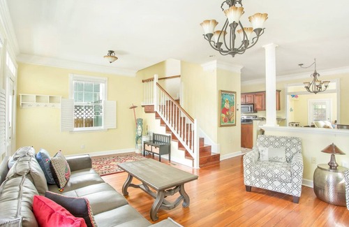 Beach Institute House | Two-Level Cottage w/Private Veranda, Pet Friendly, Parking by Lucky Savannah