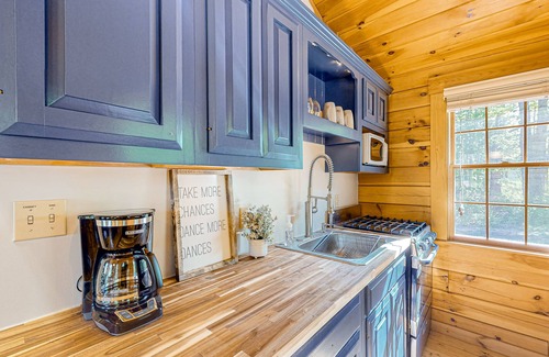 Lincolnville Cabin | Two log cabins on 5 acres with patios, grill, firepit, outdoor games, & W/D