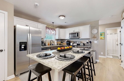Clarksville House | Two-story home with private yard, patio, firepit, grill, & W/D