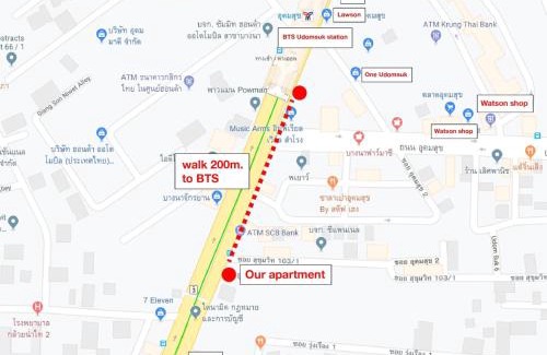 Bang Na Apartment | U4 Large 2 bed rooms full kitchen 200m to BTS