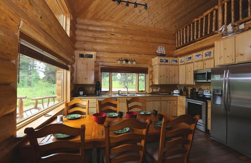 Anchor Point House | Unique Alaskan log home in trees & wild flowers on 14-acre private homestead.