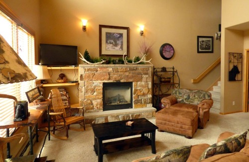 Stanley Hills Condo | Unique, cozy, mountain condo, relax on patio and outdoor hot tub!