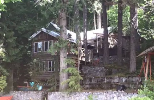 Shawnigan Lake Cottage | Unique Hand built log cottage on the lake with views and hot tub.