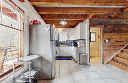 Angel Fire House | Unique lodge w/mountain & valley views, wood-burning fireplace, and decks