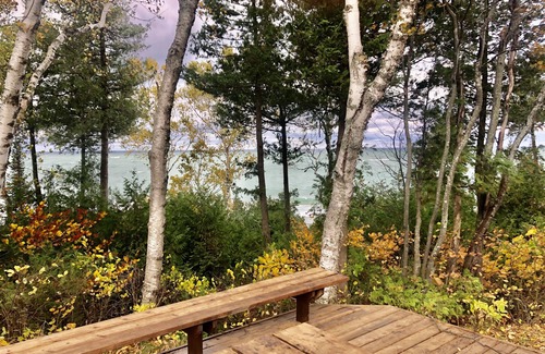Northport House | Unique round home Lake Michigan waterfront. Sunset views Firepit, Dog ok.