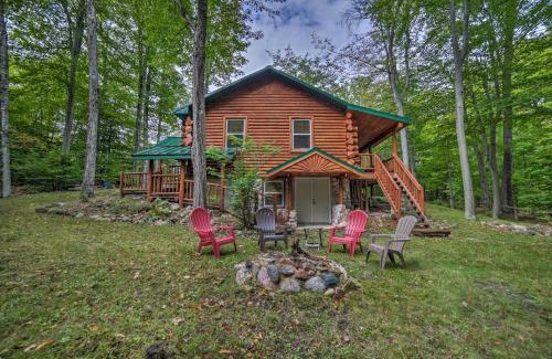 Manistique House | Updated Manistique Log Cabin, Yard and Fire Pit