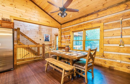Hidden Lake Cabin | Upscale cabin with secluded setting - fireplaces, central AC & huge front porch