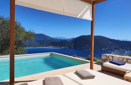 Evgiros Villa | Urania, private villa FOS, private pool, stunning sea views, near beaches