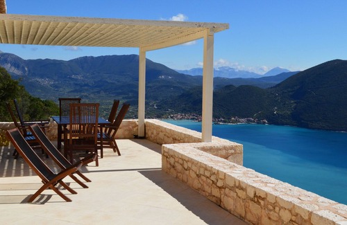 Evgiros Villa | Urania, private, stone villa Eos, with pool, Jacuzzi, stunning sea views