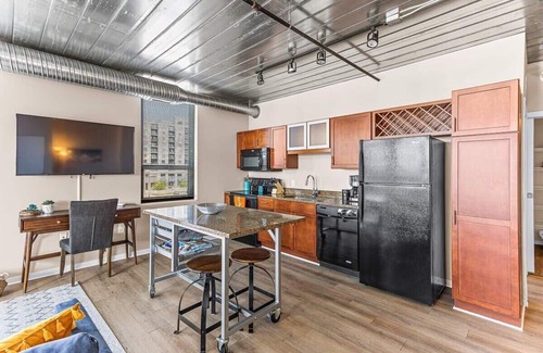 Old West Side Apartment | Urban Condo with Balcony in Downtown Ann Arbor