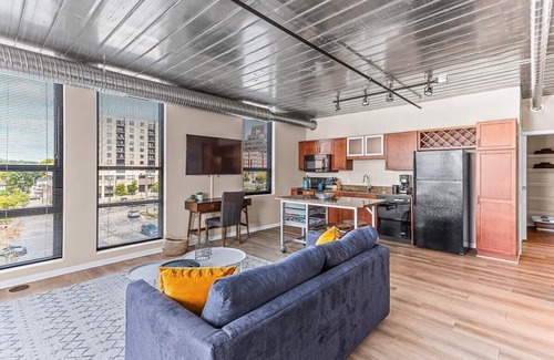 Old West Side Apartment | Urban Condo with Balcony in Downtown Ann Arbor