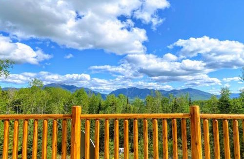 Bethlehem Villa | UV Log home with direct Cannon Mountain views Minutes to attractions Fireplace Pool Table AC