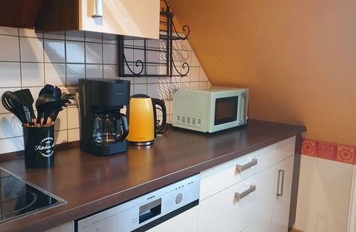 Gablenz Apartment | Vacation apartment in the manor house - directly opposite the castle with terrace and WLAN