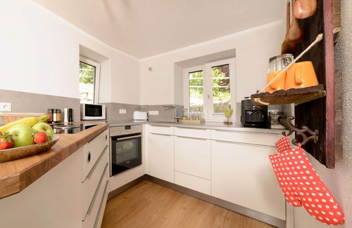 Breitbrunn a. Chiemsee Apartment | Vacation apartment Leben for 2 persons on the ground floor, 30 sqm, living room/kitchen and bedroom, terrace