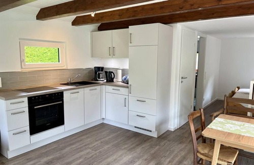 Wiefelstede House | Vacation home "Blockhaus am Waldrand" - vacation home, shower and bath, WC