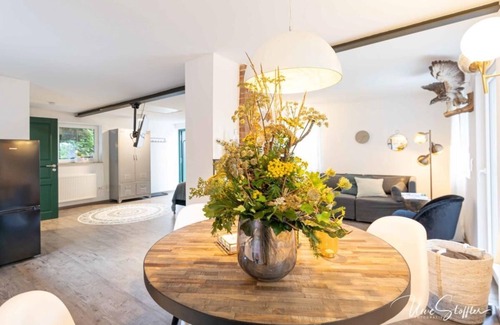 Langenburg House | Vacation home Schrat with fireplace in an idyllic location on the edge of the forest below a wellness hotel.