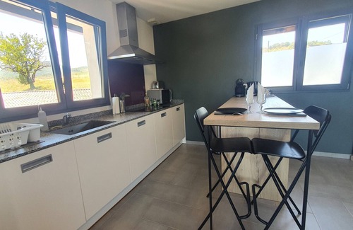 Saint-Vincent-de-Barres Apartment | Verchière: Heated swimming pool and terrace overlooking the countryside