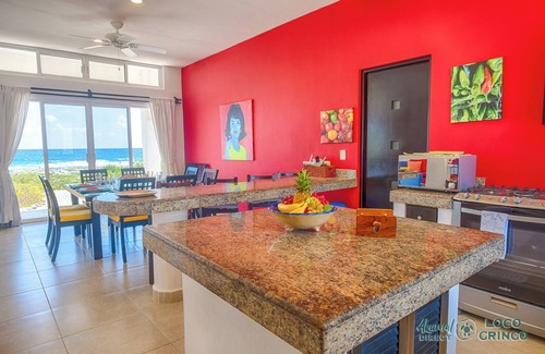 Akumal Villa | Vibrant and colorful ocean side villa with pool, AC and much more!