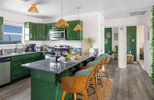 Surfside Beach House | Views! Beachside home with private deck with soft Water/RO drinking water