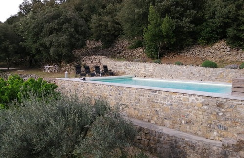 Saint-Jean-du-Pin Villa | Villa air-conditioned rooms, quiet, idyllic view, ground floor, secure pool.