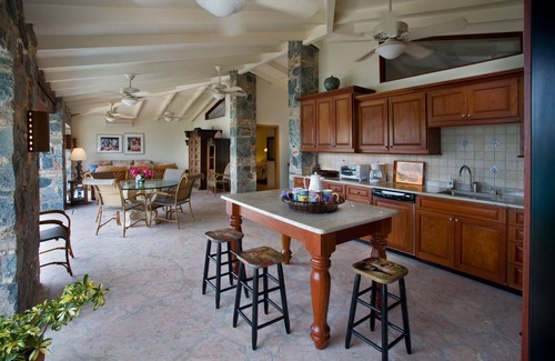 Great Cruz Bay House | Villa Bijou - Stonework w/conch shells, A/C throughout, Pool, Solar Power backup