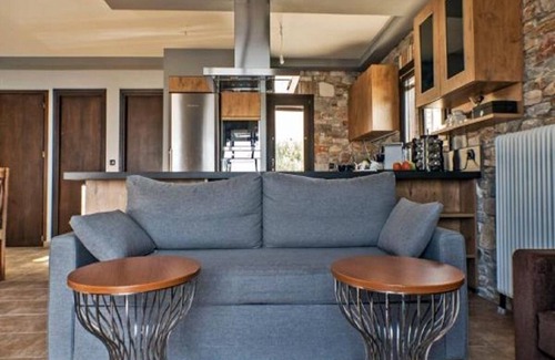 Megas Gialos Villa | Villa Camellia is a beautiful stone house overlooking the sea.