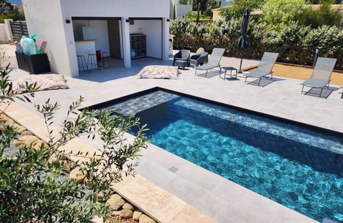 Calenzana Villa | Villa DIMA: Corsica - swimming pool - Clim - barbecue - pétanque