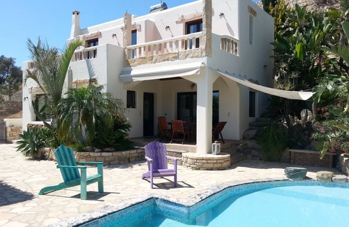 Pitsidia Villa | Villa Efrossini,pool,quite village,great sea view and nature!Internet100 Mbit/s