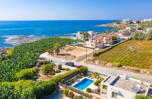 Kissonerga Villa | Villa Felice Large Private Pool Walk to Beach Sea Views A C Wifi Car Not Required - 2776