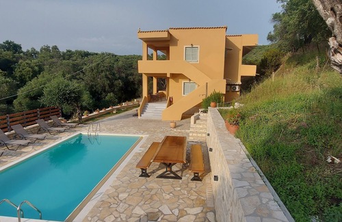 Agios Spyridon Corfu Villa | Villa Kostas- NE Corfu w/heated saltwater pool- 5 min walk from the beach.
